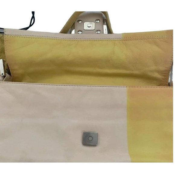 Fendi Limited Edition MOD Pink and Yellow Color Block Leather Shoulder Bag - Picture 3 of 6